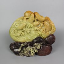  Qingtian stone carving ornaments carp rising sun Dongsheng Jinyu frozen natural pure handicraft home flower pot groove grinding recommended