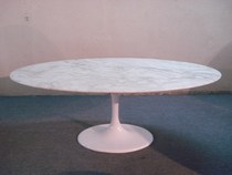 Natural marble Oval Coffee Table High-end art Coffee Table Small Dining Table Marble Coffee Table