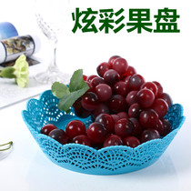  Colorful fashion European-style fruit plate Candy plate Plastic plate Snack melon and fruit plate Dry fruit plate storage plate