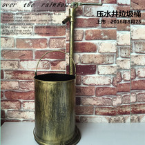 European home loft Industrial style fashion creative bar retro trash can outdoor living room dining room large storage tube