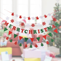 Xibao Christmas decorative felt cloth 2 m hanging flag letter flower hanging flag cloth art door and window hanging flag string