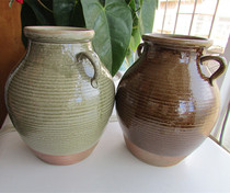 Hand-made vintage pottery pot flower vase broken package compensation Earth pottery pot flower arrangement Ceramic earth pottery vase Coarse pottery pot flower pot