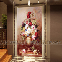 Art glass living room screen partition decoration porch aisle background wall carving process European vase
