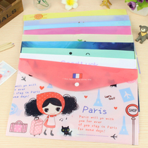 A4 button file bag cartoon archive bag folder cute A4 exam paper bag student test paper cashier bag