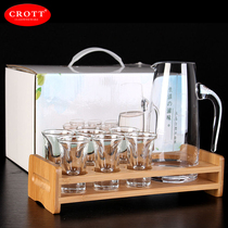 7-piece white wine cup dispenser gift box bamboo rack set crystal glass stained wine cup Cup Cup