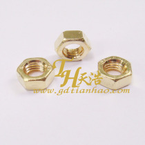 M2-M16 brass H62 hexagon nut GB62 hexagon type hexagonal nut copper screw Holom