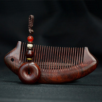 Natural leaflet rosewood comb Female sandalwood wood skin massage comb Anti-hair loss Anti-static household portable