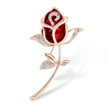 Ruyi jewelry Korean version of the popular accessories Rose crystal coat brooch ins tide women corsage pin personality
