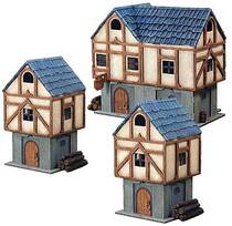 Little Maiden Record Warhammer Battle Chess Running Group DND Wooden Scene House Combination 2 Cabin 1 Tavern
