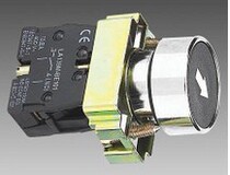 XB2-BA3351 with up and down left and right black bottom white arrows mark flat head button switch a regular open