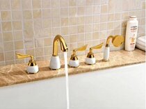 Export German retro European style titanium-plated Golden concubine bathtub faucet 8-inch split faucet shower