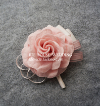 Wedding wedding Wedding wedding high-end light pink Western-style bride bridesmaid sister etiquette corsage corsage brooch