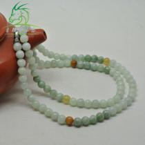 Xiao Yazhai Natural Myanmar Emerald Three Color Round Pearl Necklace Emerald Tricolour Necklace Diameter 6 mm Emerald