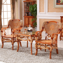 Rattan chair armrest dining chair high-grade rattan chair rattan wood chair rattan dining chair New rattan chair office chair