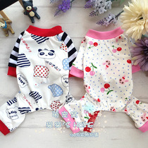 Cute Cartoon Pure Cotton Home Four Feet Sleeping Clothing Spring Summer Slim Fit Pets Teddy Puppies Clothes Spring Summer Clothes