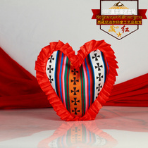 Tibetan red traditional handmade cross diamond knot multicolored striped sachet silk edge love medicine pillow sachet