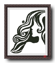 Precision printing DMC cross stitch kit * monochrome beauty (RW1963)