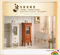 American cabinet hanging cabinet antique European bathroom cabinet side cabinet solid wood oak handmade carved ground