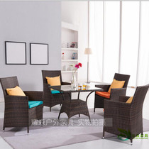 Rattan chair Three sets of five sets of sets outdoor patio Balcony Vine chic table and chairs Creative Cafeteria Vine Art Furniture