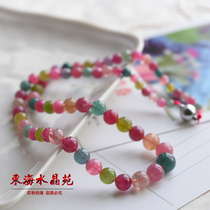 Natural Afghan candy tourmaline necklace ball tourmaline tower chain rare color women crystal gift