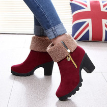 2021 autumn and winter new fashion all wear womens short boots warm with thick heel non-slip shoes womens shoes tide