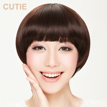 Prettier wig female mushroom head short hair bobo head qi bangs cute bobo head short straight hair wig set