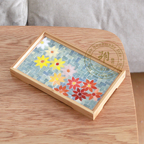 Yue Sen live small daisy) exclusive original design handmade small tea tray snack plate tray creative Japanese style