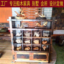 The old shipwood ancient shipwood boatwood bou ancient shelf Dorpakus original eco-furniture furniture set to make living room environmental protection personality