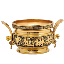 Brass Big Horn Stove 4 5 Inch Double Earrings Strokes GOLD JADE STOVE BUDDHIST BUDDHIST BUDDHA CHURCH Incense Stove Wire Incense