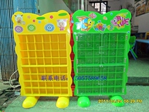 Kindergarten Plastic Teapot Cup Holder Rollforming Cup Rack Plastic Cartoon Mouth Cup Shelf Water Glass Rack with door