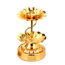 Juyuange alloy butter lamp base lotus flower enshrine lamp bracket Candle Candle Holder home offering 5 inch crisp
