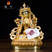 Tibetan Buddhist supplies Mizong Buddhist statues swaying pieces Nepal handmade copper full-time gold 5 inch white degree Mother Buddha statue