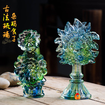 f Buddha margin Huihui Buddha front flower glaze color eight for Dora butter butter flower Manibao ornaments 16cm high