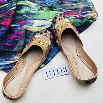 Pakistan handmade pure leather fine embroidery thread embroidered with low help women shoes travel home foreign sentiments India Nepal