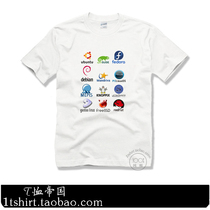 Geek programmer pure cotton short-sleeved T-shirt LINUX system Daquan large size mens clothing 