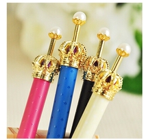 Japanese Korean stationery hipster cute Crown creative metal push ballpoint pen) gel pen) pencil