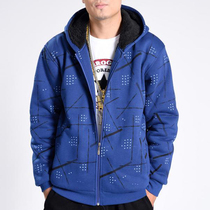 Winter Lamb Sweats Plus Size Mens Plus Velvet Thick Coat Mens Cardigan Hooded Zipper Coat Tide