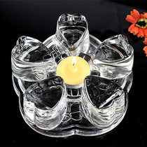 Candle holder Tea set tray Tea house Heart-shaped glass insulation base Flower tea pot Kettle heating base