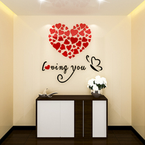 Romantic Crystal acrylic 3D three-dimensional wall stickers bedroom dormitory living room bedside room door decoration home accessories