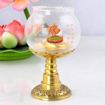 Buddhist supplies lamps and lanterns home furnishings ghee lights 4 5 5 inch flower feet glass oil lamp Buddha Hall lights