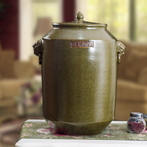 Jingdezhen ceramic rice barrel 50kg face tank tea Cylinder water cylinder oil cylinder tea end glaze ceramic storage tank