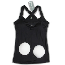 Womens sports yoga fitness clothing with chest pad backing Cup one-piece wear-free rimless bra vest quick-drying stretch