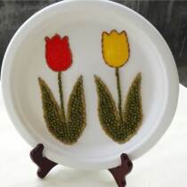 The worlds first fragrant whole grain paste painting Handmade DIY seed painting Tulip plate seed sticker art