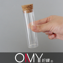 Customizable glass flat-bottomed test tube with cork 30*100mm high borosilicate glass 50ml capacity