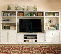 Beijing solid wood furniture custom Mediterranean style European pastoral Factory Direct combination TV cabinet