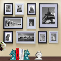 Solid Wood Photo Wall living room bedroom frame wall 10 frame creative hanging wall 16 inch photo frame picture frame combination Photo Wall