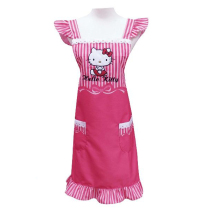 Hello Kitty Butterfly Knot Lotus Leaf Side Apron-Peach Red