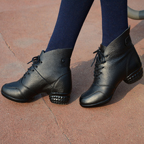 Belle Girls Dance Shoes Genuine Leather Spring Autumn Womens Style Soft Bottom Dancing Shoes Modern Dance Shoes Square Dance Shoes