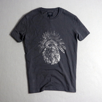 Classic bird head pattern summer short sleeve T-shirt mens half sleeve print T-shirt mens plus size base coat tide