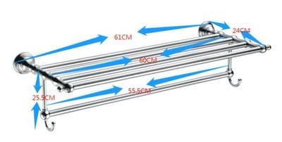 European retro 304 stainless steel towel rack toilet towel rack perforated thickened bath towel bar